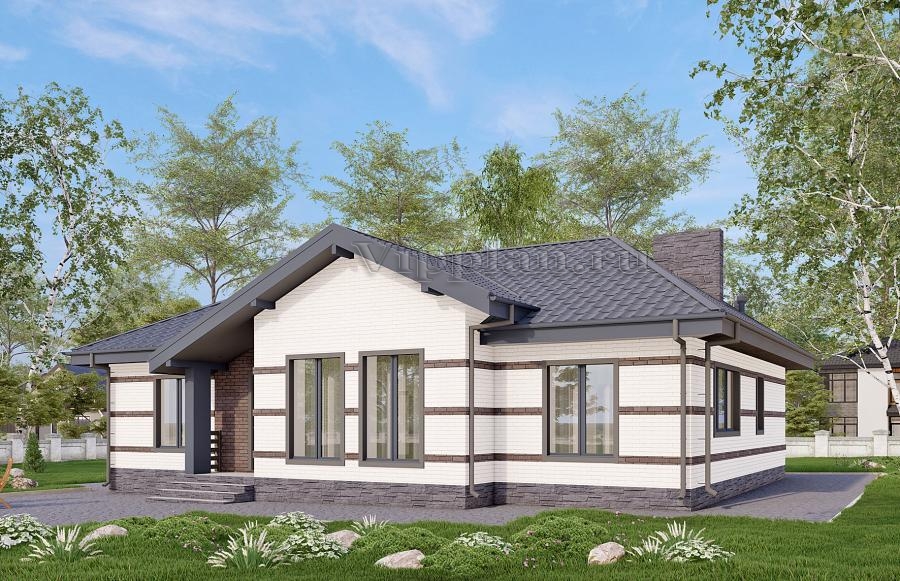 Одноэтажный дом с тремя спальнями и просторной гостиной